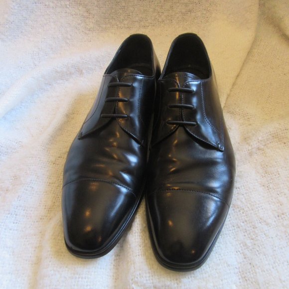 Prada Spazzolato Cap Toe Derby (M Black) Size 9.5 - Picture 1 of 12